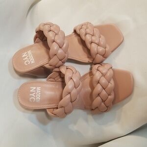 Madden NYC braided backless sandal Blush Color NWoT womens size 8